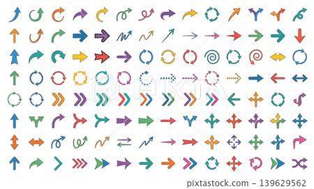 Colorful arrow icon set on a white background Colorful arrow icon set on a white background 139629562
