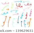 Hand drawn style simple arrow set 139629631