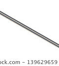 Isometric style railway track illustration. No outlines, 3D icon material. 139629659