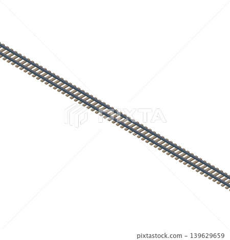 Isometric style railway track illustration. No outlines, 3D icon material. Isometric style railway track illustration. No outlines, 3D icon material. 139629659