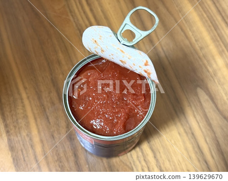 Opened canned chopped tomatoes Opened canned chopped tomatoes 139629670
