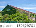 Old warehouses standing in the harbor and the blue sky 139629781