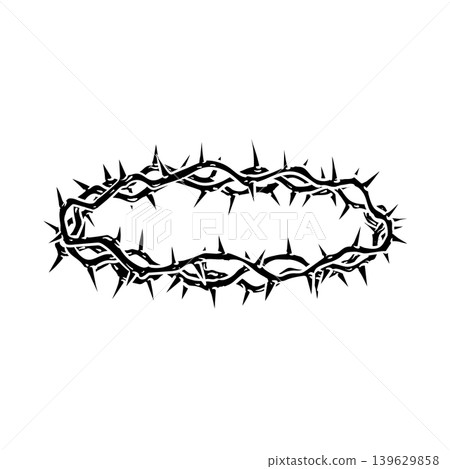 Crown of Thorns black silhouette Crown of Thorns black silhouette 139629858