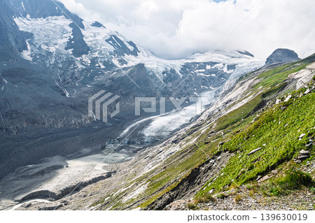Grossglockner Glacier landscape in Austria, scenic view of the Alps mountains and valley Grossglockner Glacier landscape in Austria, scenic view of the Alps mountains and valley 139630019