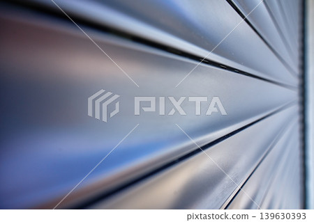 Close-up of metal roller shutter slats 139630393