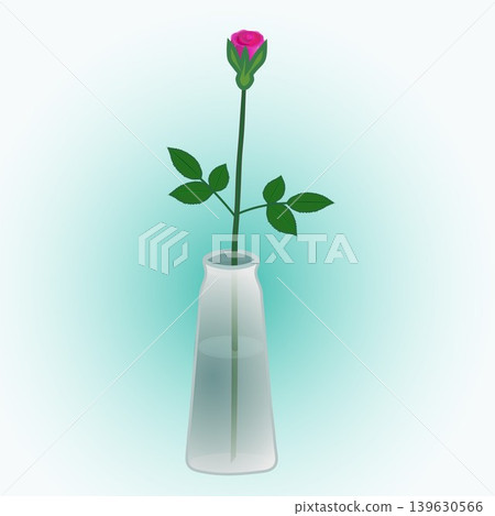 Illustration of a single rose in a vase with a background. Illustration of a single rose in a vase with a background. 139630566