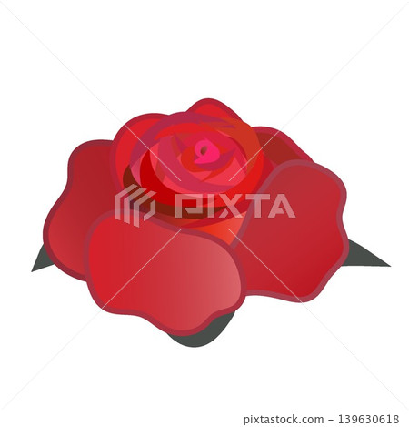 一朵紅色玫瑰花例證 一朵紅色玫瑰花例證 139630618