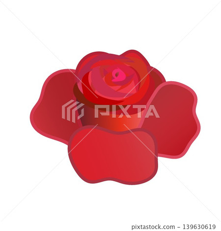 一朵紅色玫瑰花例證 一朵紅色玫瑰花例證 139630619