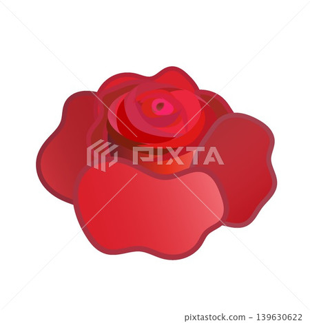 一朵紅色玫瑰花例證 139630622