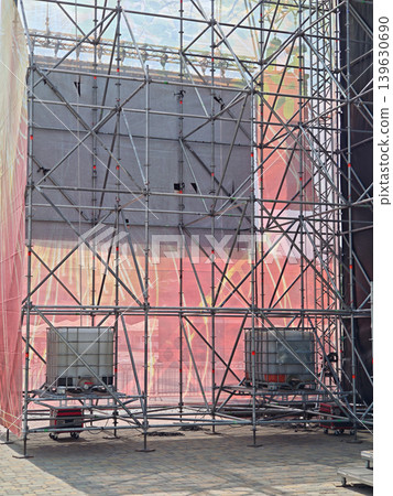 Large metal scaffolding structure for outdoor stage Large metal scaffolding structure for outdoor stage 139630690