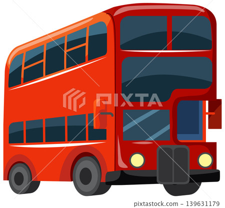 Red Double Decker Bus Vector Illustration on White Background Red Double Decker Bus Vector Illustration on White Background 139631179