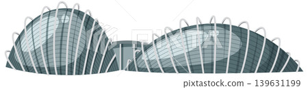 Modern Glass Conservatory Domes Vector Illustration Isolated on White Background Modern Glass Conservatory Domes Vector Illustration Isolated on White Background 139631199