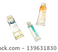 使用顏料管手繪水彩插圖 139631830