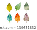 彩色水彩手繪樹葉插圖套裝 139631832