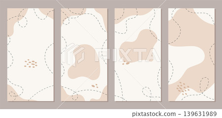 Soft boho abstract background with fluid organic shape and minimal blob pattern set. Vertical banner set shows simple curvy form as smooth spot and wavy blot. Modern neutral suits trendy minimal Soft boho abstract background with fluid organic shape and minimal blob pattern set. Vertical banner set shows simple curvy form as smooth spot and wavy blot. Modern neutral suits trendy minimal 139631989