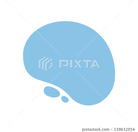 Simple abstract blue organic blob shape with flat solid color forms the fluid background set. This splash inspired set has a unique soft appearance as an abstract element. 139632054