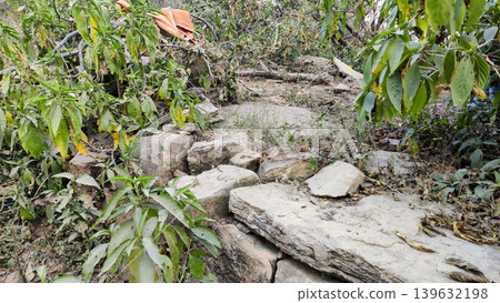 Ancient pathway stone believed to be used by Ranjha at Tilla Jogian Ancient pathway stone believed to be used by Ranjha at Tilla Jogian 139632198