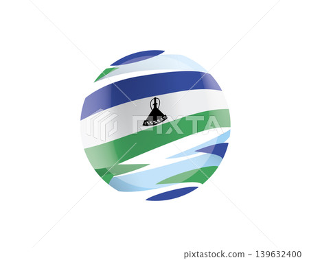 The Lesotho flag in an abstract sphere 139632400