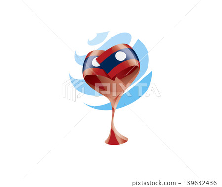 Floral emblem of the Laos flag in the form of a heart Floral emblem of the Laos flag in the form of a heart 139632436