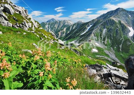 The Tateyama mountain range as seen from Mt. Ryuo. 139632443