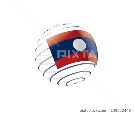 Laos flag on an abstract globe Laos flag on an abstract globe 139632449