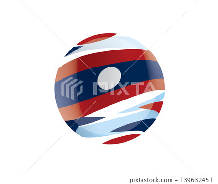 The Laos flag in an abstract sphere The Laos flag in an abstract sphere 139632451