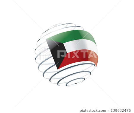 Kuwait flag on an abstract globe Kuwait flag on an abstract globe 139632476