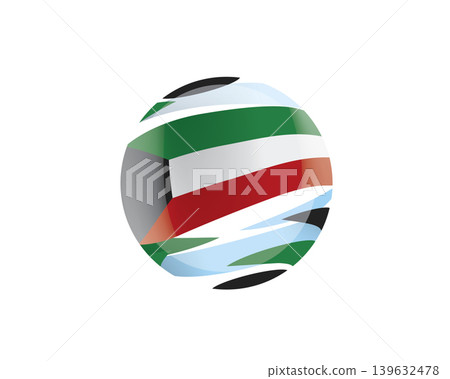 The Kuwait flag in an abstract sphere The Kuwait flag in an abstract sphere 139632478