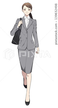 職業婦女行走的插圖（穿著裙裝） 139632498
