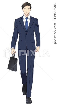 Illustration of a working man walking Illustration of a working man walking 139632586