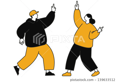 Men and women enjoying dancing at clubs and festivals Men and women enjoying dancing at clubs and festivals 139633512