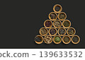 Wooden bowls with seasoning. Chefcurated presentation of seeds leaves and seasonings in bowls 139633532