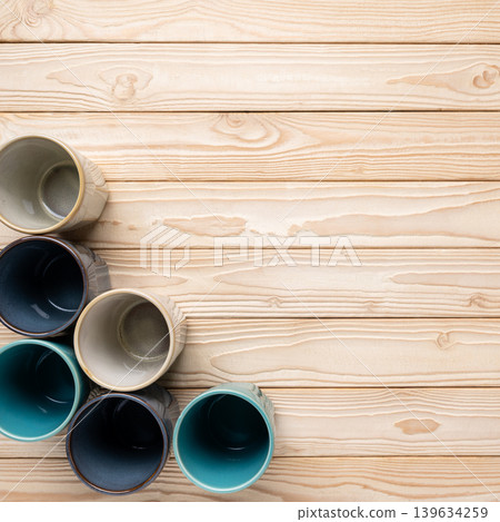 Ceramic cups coffee layout 139634259