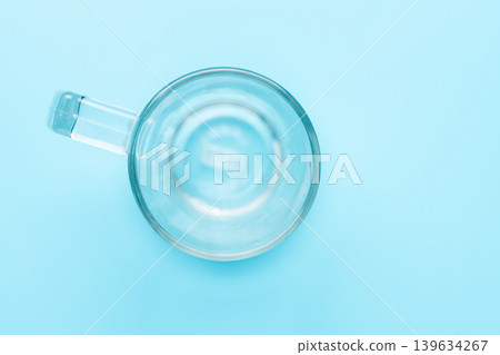Empty glass beer mug top view 139634267