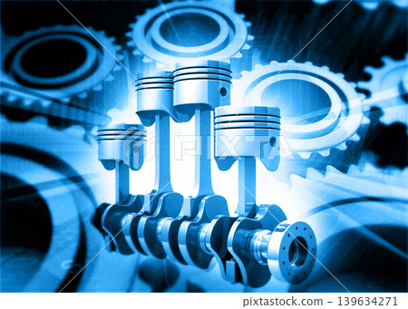 Engine piston on abstract background Engine piston on abstract background 139634271
