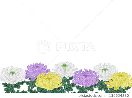 【菊花花框】手工刺繡插畫材料 139634280