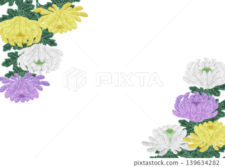 【菊花花框】手工刺繡插畫材料 139634282