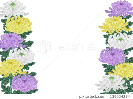 【菊花花框】手工刺繡插畫材料 139634284