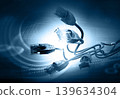 Network cables with binary code fiber optic background 139634304