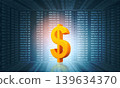 Dollar sign on stock market background 139634370