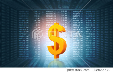 Dollar sign on stock market background Dollar sign on stock market background 139634370