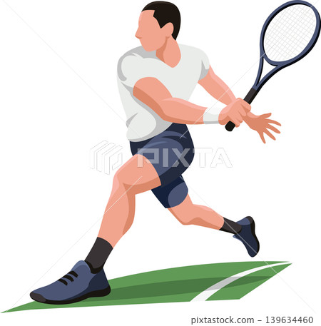 Male tennis player stock vector illustration Male tennis player stock vector illustration 139634460