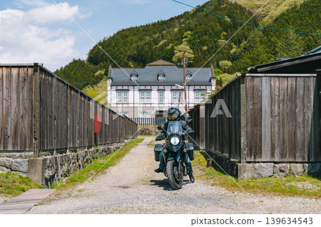 An old Western-style house and motorcycle in Ashio, Tochigi Prefecture 139634543