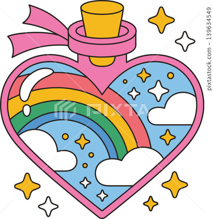 heart, rainbow, clouds 139634549