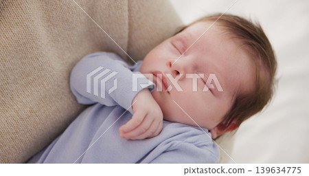Mother, baby and nap closeup with love, care and support for newborn in nursery with sleep. Young child, mom and family with youth and childcare with bonding and maternity in a home with infant Mother, baby and nap closeup with love, care and support for newborn in nursery with sleep. Young child, mom and family with youth and childcare with bonding and maternity in a home with infant 139634775