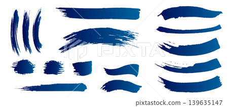 Japanese ink brush stroke vector set Japanese ink brush stroke vector set 139635147