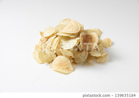 White background and potato chips White background and potato chips 139635184