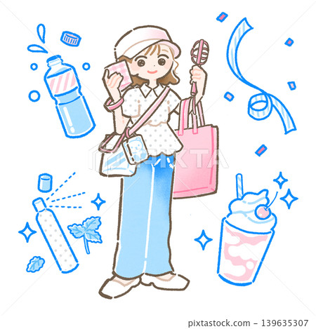 夏日粉絲活動 - 女性 - 色彩 夏日粉絲活動 - 女性 - 色彩 139635307
