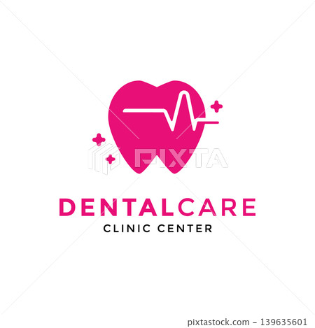 Vector dental care heartbeat logo design template Vector dental care heartbeat logo design template 139635601