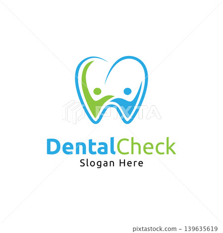 Vector dental check family logo design template 139635619